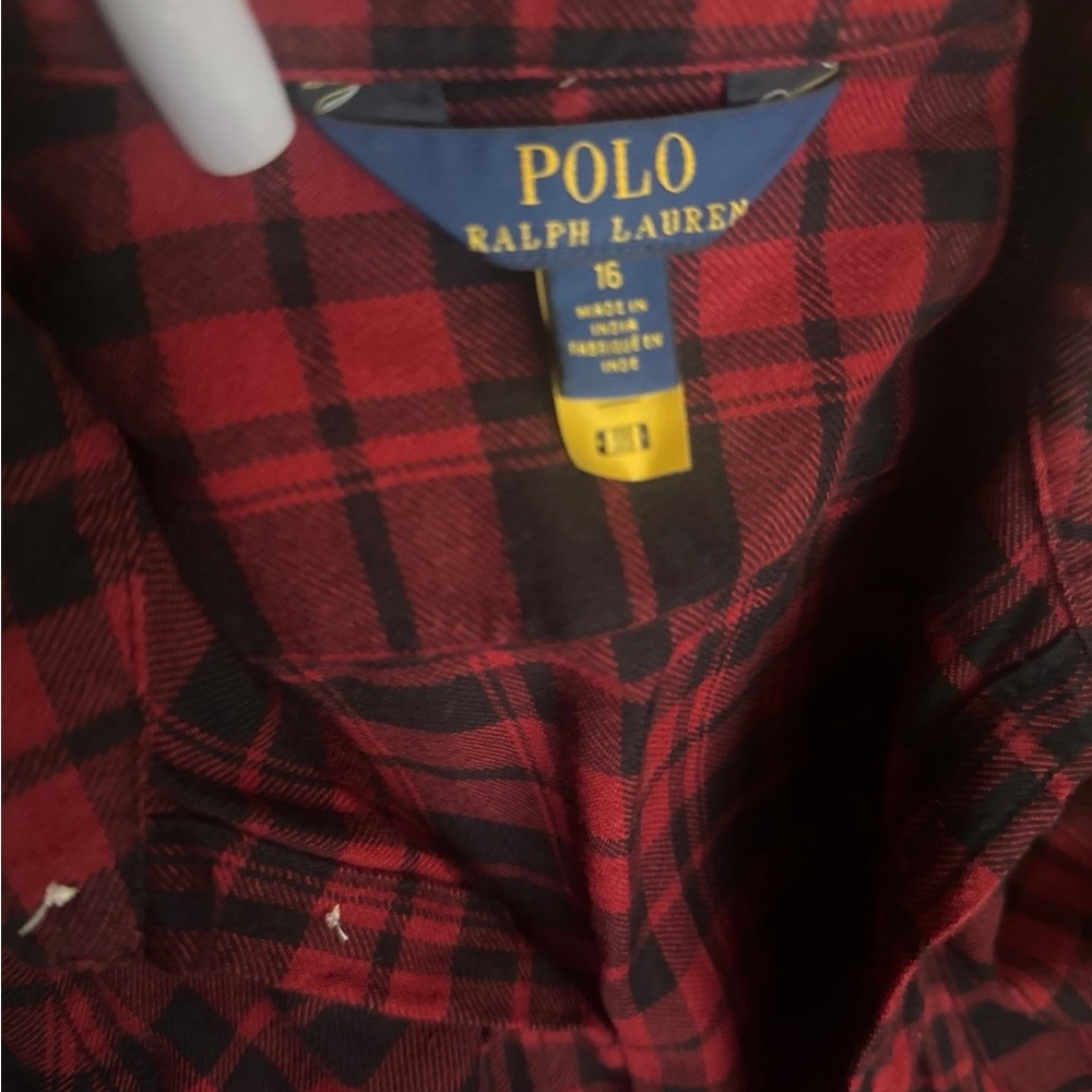 Polo Ralph Lauren Red and Black Plaid Shirt Dress